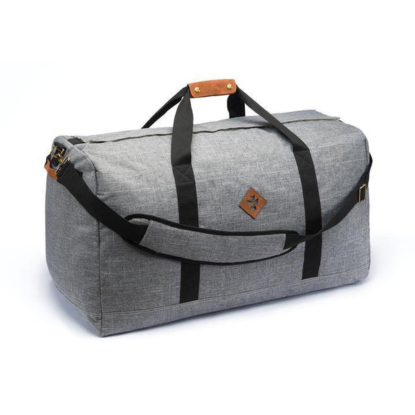 Revelry Continental Crosshatch Grey Smell Proof Large Duffel Lowest Price at Millenium Smoke Shop