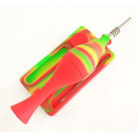 Silicone Wax Dab Collector Set Honey Straw Kit 4pcs/bag Container Jar  Smoking Pipe Dab Mat Carving Tool Smoke Accessories Random Colors