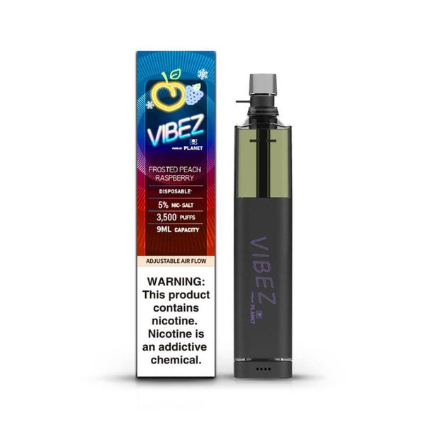 Vibez Frosted Peach Raspberry Disposable Vape 5% Lowest Price at Millenium Smoke Shop